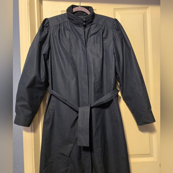 LONDON FOG Vintage Trench Coat with Removable Lining Color Blue Size 12R - Picture 3 of 14